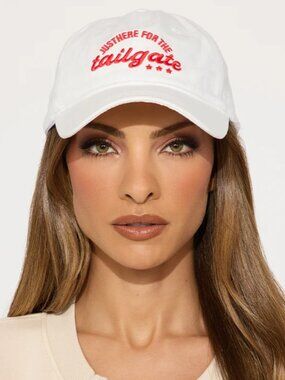 Here For The Tailgate Baseball Hat - White/combo